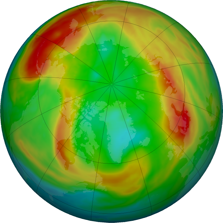 Arctic ozone map for 25 February 2022